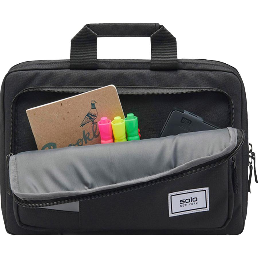 Solo Carrying Case for 11.6" Chromebook, Notebook - Black - Drop Resistant, Bacterial Resistant, Water Resistant - Fabric - Handle - 1 Pack. Picture 8