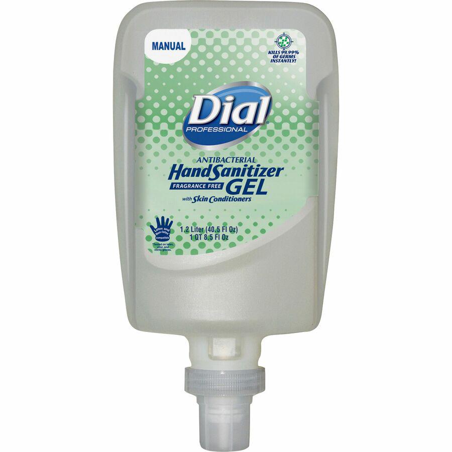 Dial Hand Sanitizer Gel Refill - Fragrance-free Scent - 40.6 fl oz (1200 mL) - Pump Dispenser - Bacteria Remover - Healthcare, School, Office, Restaurant, Daycare, Hand - Clear - Dye-free, Drip Resist. Picture 2
