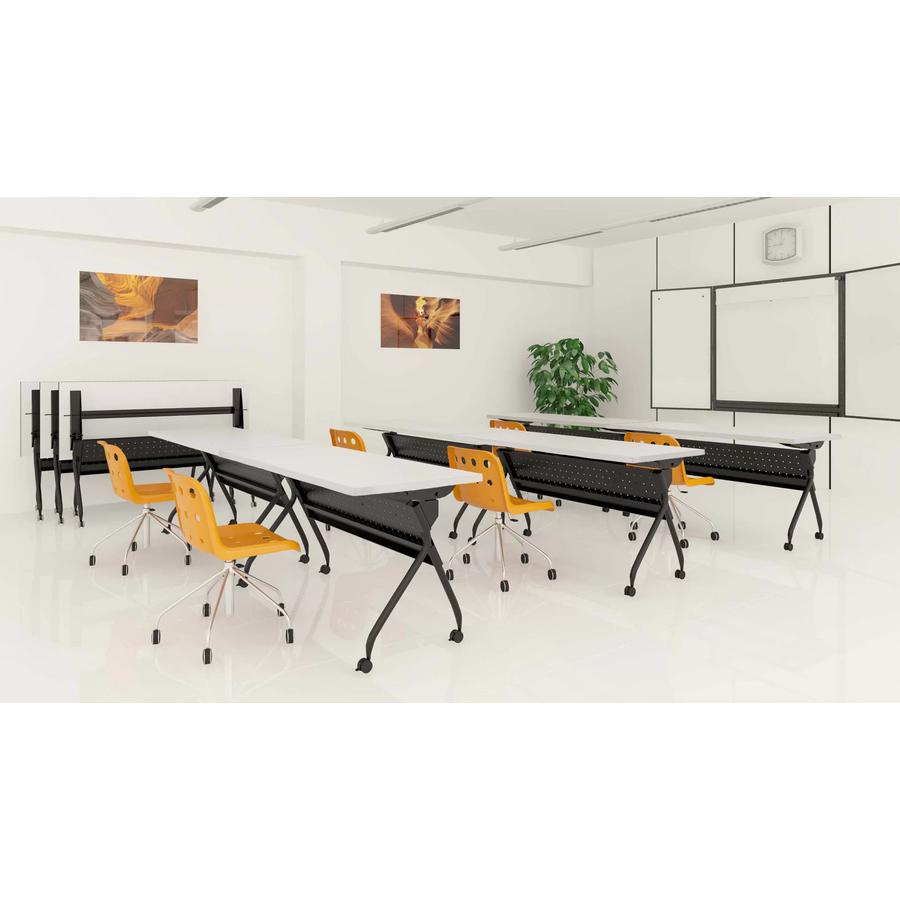 Special-T Transform-2 Flip & Nest Table - For - Table TopWhite Rectangle Top - Black Cross Beam Base x 60" Table Top Width x 24" Table Top Depth x 1.25" Table Top Thickness - 30" Height - Assembly Req. Picture 3