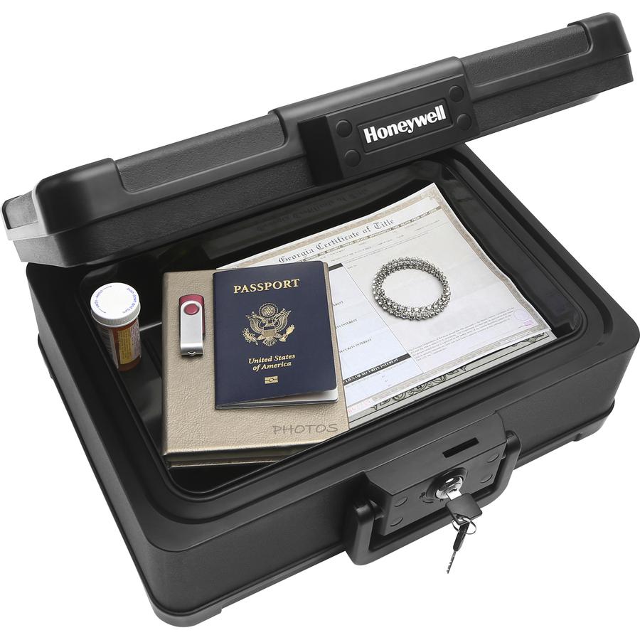 Honeywell 1503 Security Chest - 0.24 ft³ - Key Lock - Fire Resistant, Water Proof, Water Resistant, Damage Resistant - for Digital Media, Document, CD, USB Drive, Letter, Home, Office - Internal Size . Picture 3