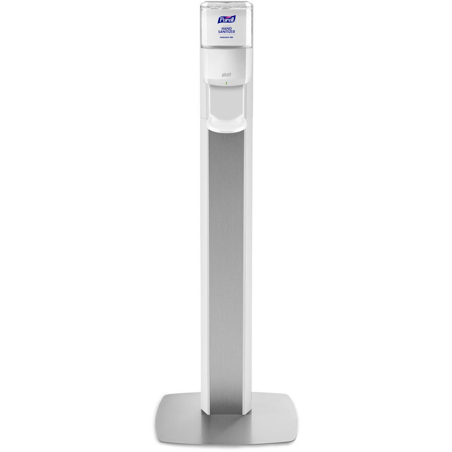 PURELL&reg; Messenger ES8 Silver Panel Floor Stand with Dispenser - Floor - Silver. Picture 2