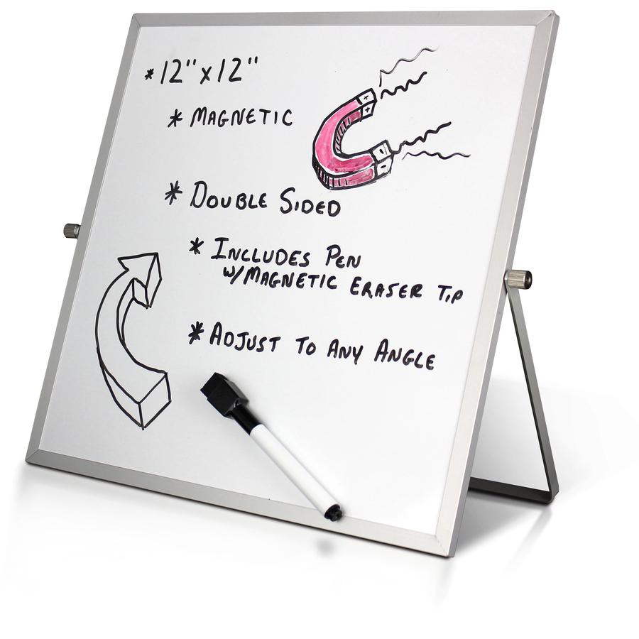 Flipside Dry-Erase Flip Easel - 12" (1 ft) Width x 12" (1 ft) Height - White Surface - Magnetic - 1 Each. Picture 2