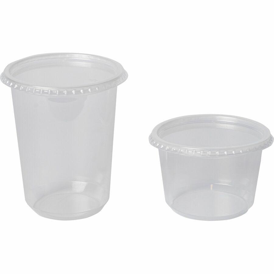 BluTable 16 oz/32 oz Round Deli Tub Container Lids - Polypropylene - 500 / Carton - Clear. Picture 2
