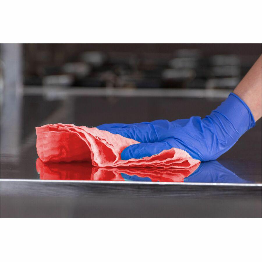 Vileda Professional Breazy Microfiber Cloths - 13.78" Length x 13.78" Width - 25 / Pack - Washable, Hygienic - Red. Picture 2