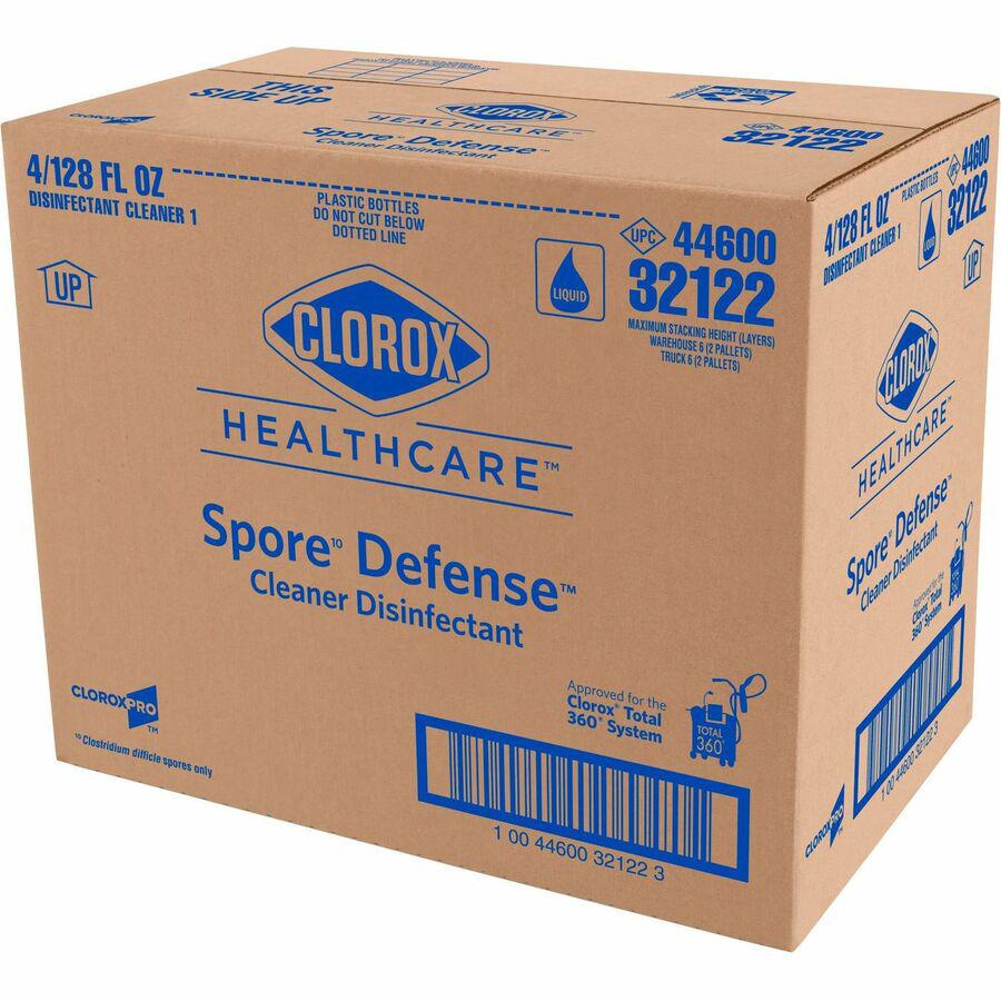 Clorox Healthcare Spore10 Defense Cleaner Disinfectant Refill - Ready-To-Use - 128 fl oz (4 quart)Bottle - 4 / Carton - Low Odor, Fragrance-free - White. Picture 12