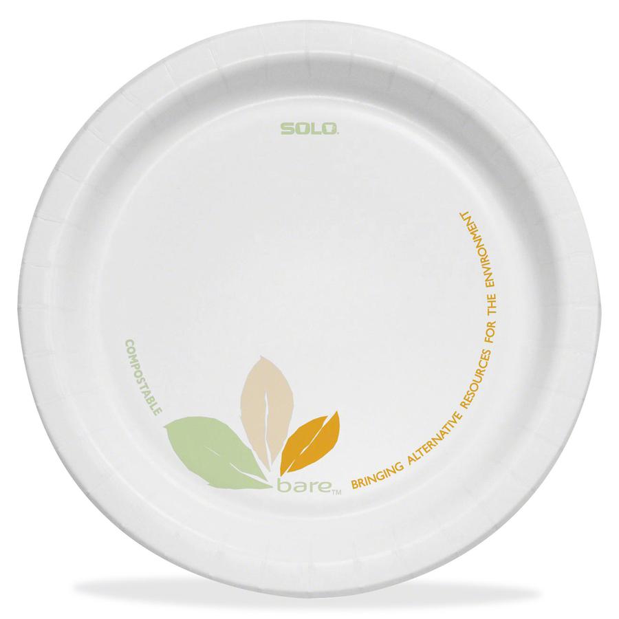 Bare Paper Dinnerware 8-1/2" Plates - Microwave Safe - Natural - Paper Body - 250 / Carton. Picture 2