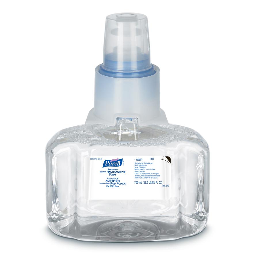 PURELL&reg; Advanced Hand Sanitizer Foam Refill - Clean Scent - 23.7 fl oz (700 mL) - Pump Bottle Dispenser - Kill Germs - Hand - Clear - Removable Pump, Durable - 1 Each. Picture 3