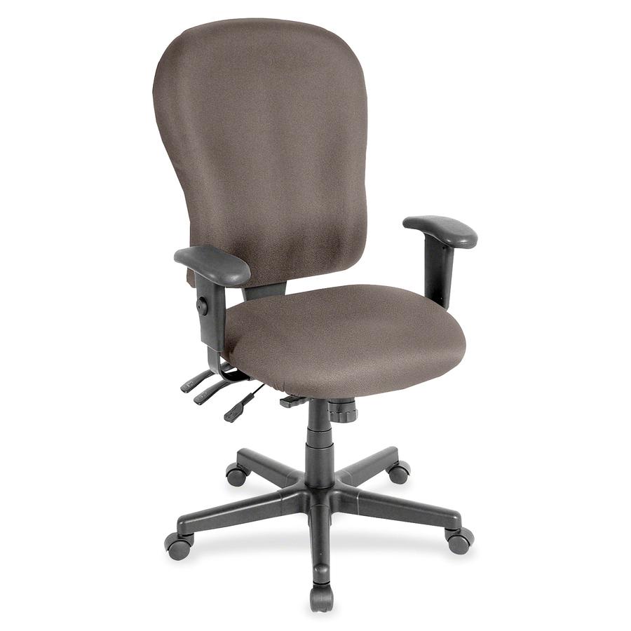 Eurotech 4x4xl High Back Task Chair - Gray Fabric Seat - Gray Fabric Back - 5-star Base - 1 Each. Picture 2
