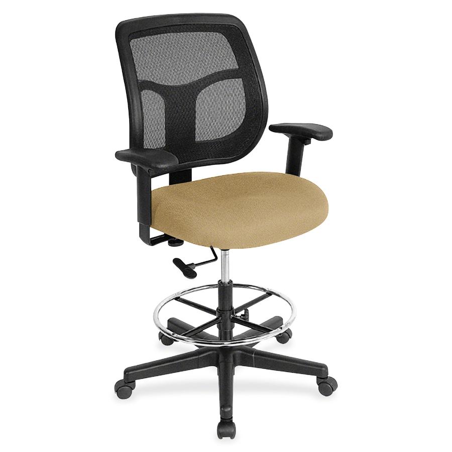 Eurotech Apollo DFT9800 Drafting Stool - Sky Fabric Seat - 5-star Base - 1 Each. Picture 2