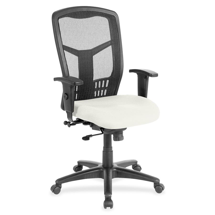 Lorell Executive Chair - High Back - Snow - Vinyl, Fabric - 1 Each. Picture 2