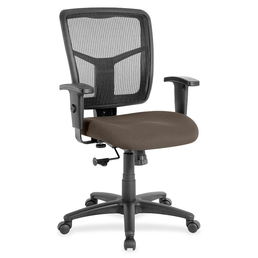Lorell Ergo Task Chair - Mid Back - Java - Vinyl, Fabric - 1 Each. Picture 2