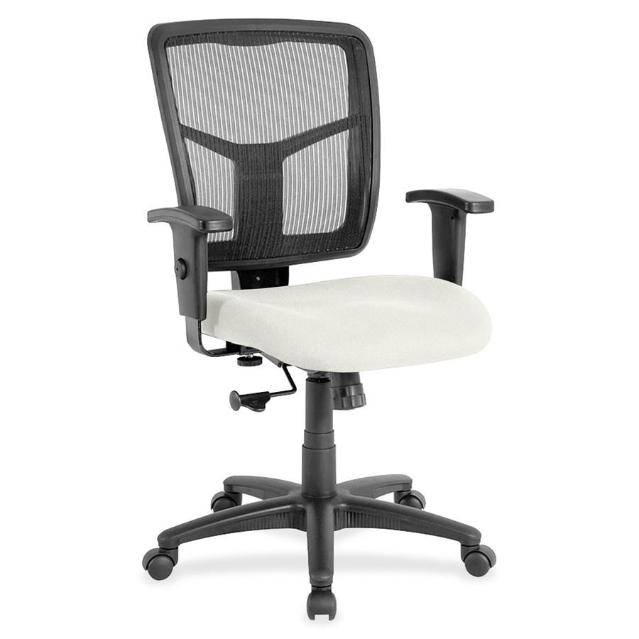 Lorell Ergo Task Chair - Mid Back - Snow - Vinyl, Fabric - 1 Each. Picture 2