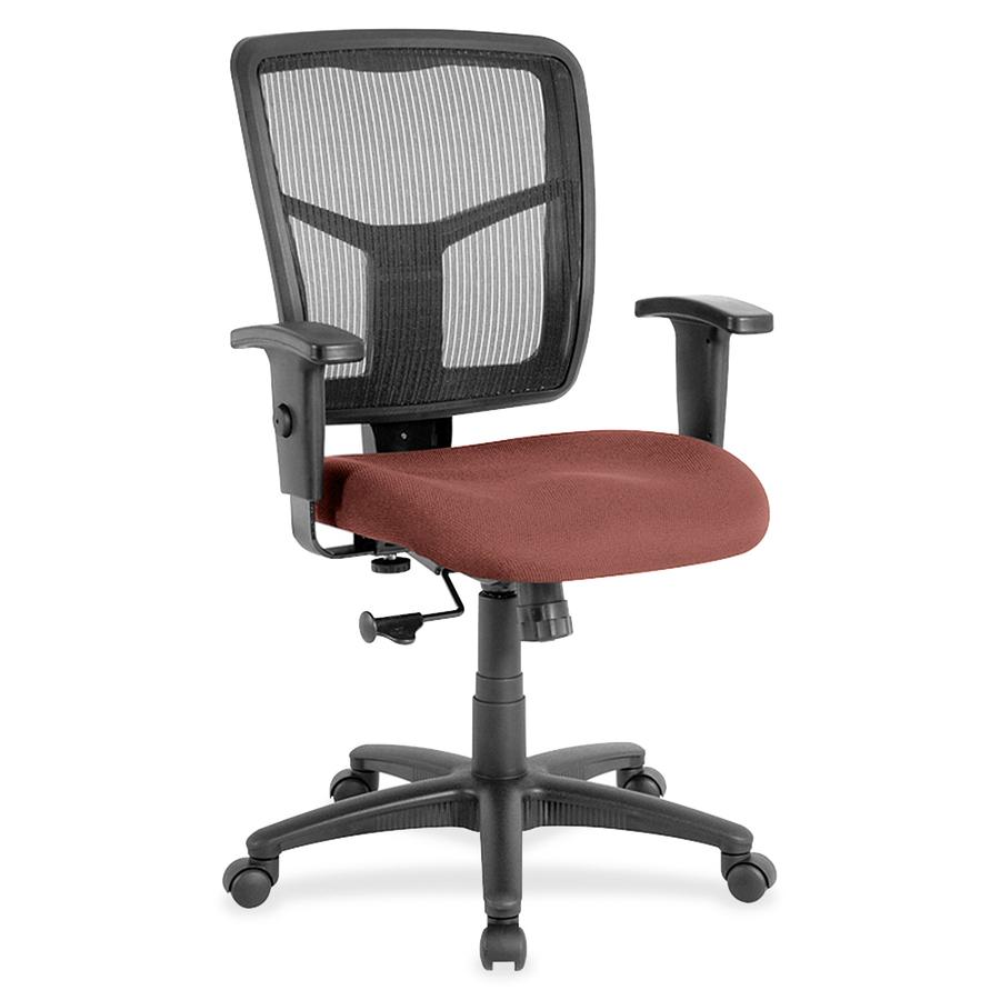 Lorell Ergo Task Chair - Mid Back - Cordovan - Vinyl, Fabric - 1 Each. Picture 2