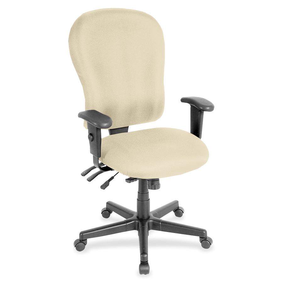 Eurotech 4x4xl High Back Task Chair - Buff Vinyl Seat - Buff Vinyl Back - High Back - 5-star Base - Armrest - 1 Each. Picture 3