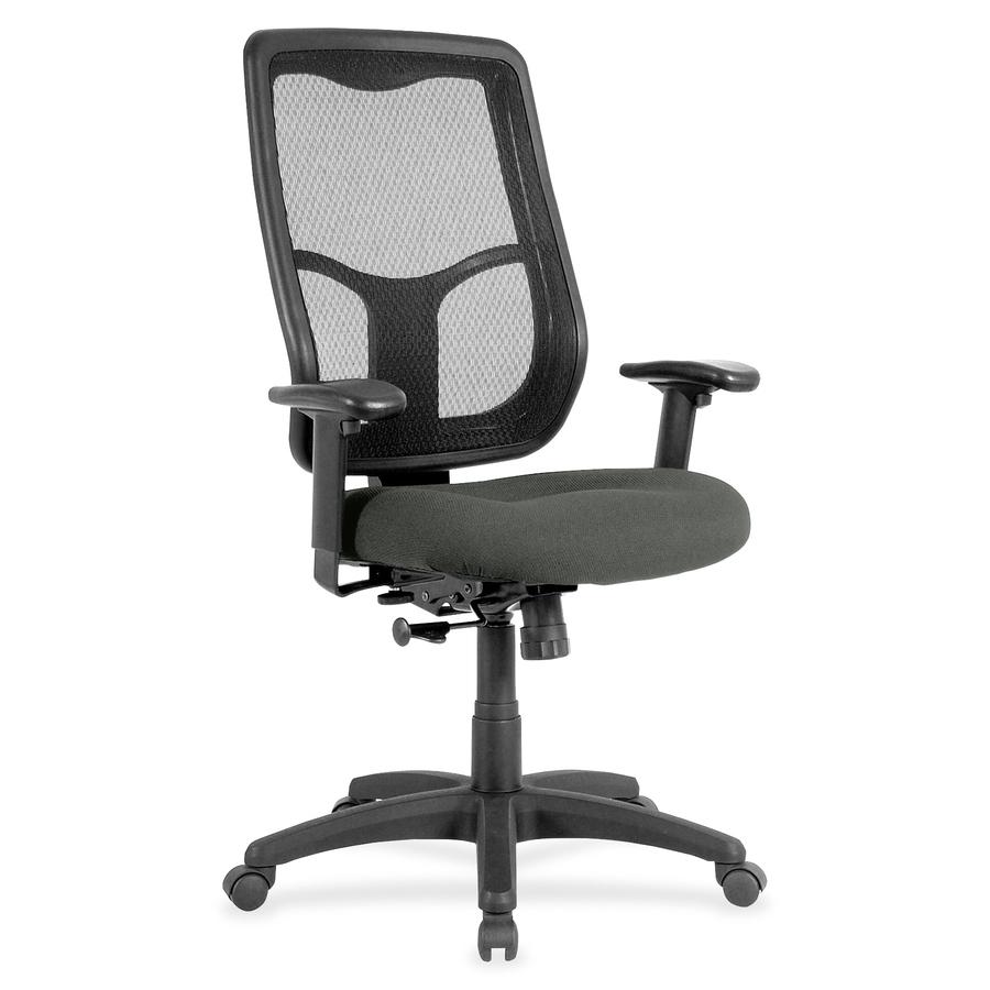 Eurotech Apollo High Back Synchro Task Chair - Ebony Fabric Seat - High Back - 5-star Base - 1 Each. Picture 2