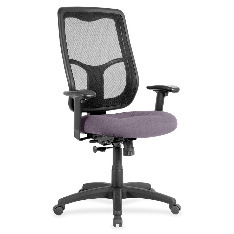 Eurotech Apollo High-back with Ratchet Back - Violet Fabric Seat - High Back - 5-star Base - 1 Each. Picture 2