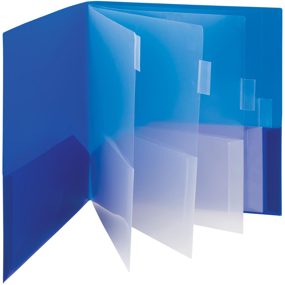 Smead Letter Pocket Folder - 8 1/2" x 11" - 10 Pocket(s) - Dark Blue, Teal - 15 / Carton. Picture 2
