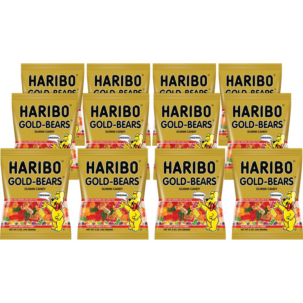 HARIBO Gold-Bears Gummi Candy - Lemon, Orange, Pineapple, Raspberry, Strawberry - 0.50 oz - 12 / Carton. Picture 2