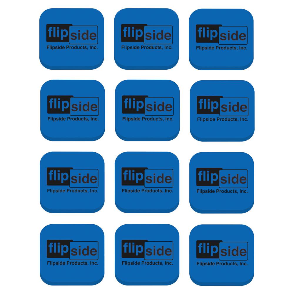 Flipside Magnetic Whiteboard Student Erasers - Blue - Square - EVA Foam - 2" Width x 2" Height x - 2" Length - 12 / Set - Magnetic. Picture 2