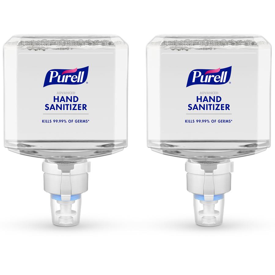 PURELL&reg; Advanced Hand Sanitizer Foam Refill - Clean Scent - 40.6 fl oz (1200 mL) - Touchless Dispenser - Kill Germs - Hand - Clear - Dye-free, Bio-based - 2 / Carton. Picture 4