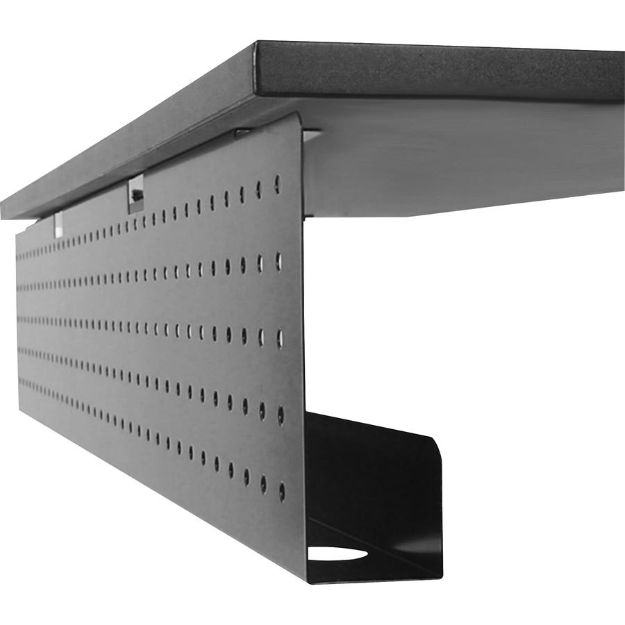 Special-T Steel Modesty Panel with Wire Channel - Steel - Black. Picture 3