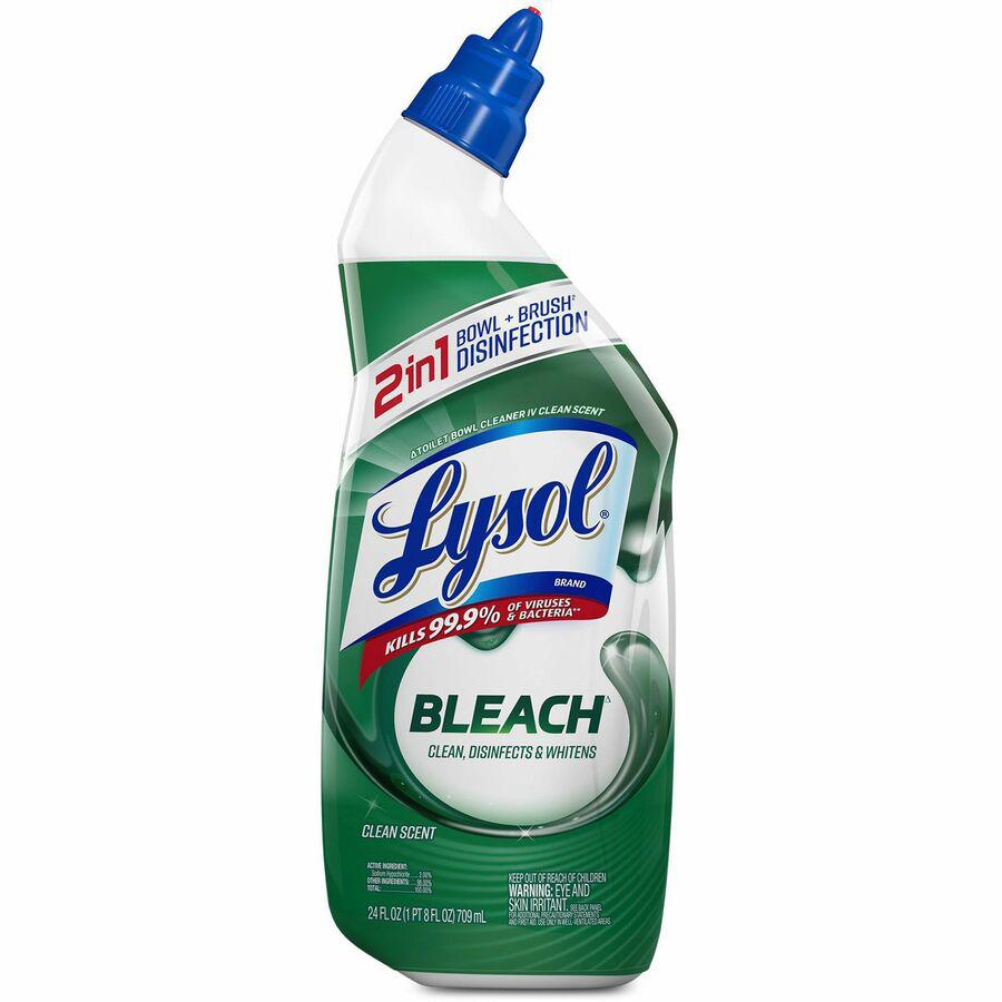 Lysol Bleach Toilet Bowl Cleaner - 24 fl oz (0.8 quart)Bottle - 1 Each - Disinfectant - Blue. Picture 6