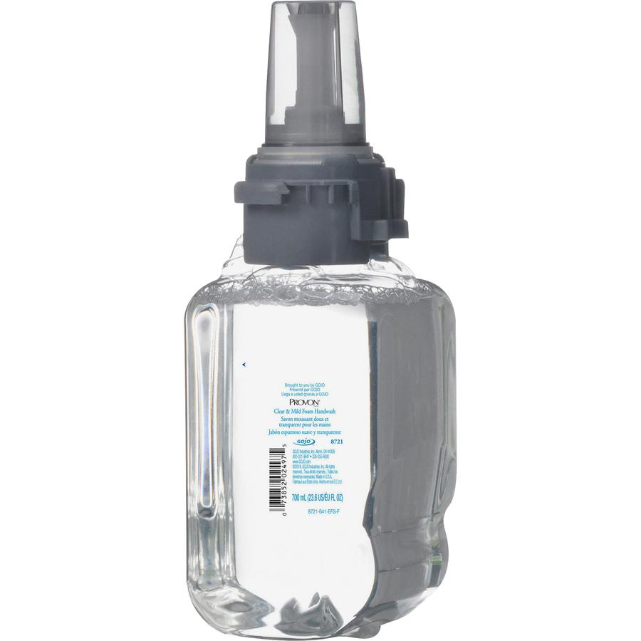 Provon ADX-7 Clear & Mild Foam Handwash - Fragrance-free Scent - 23.7 fl oz (700 mL) - Pump Bottle Dispenser - Kill Germs - Hand - Clear - Rich Lather, Dye-free, Bio-based, Biodegradable - 1 Each. Picture 3