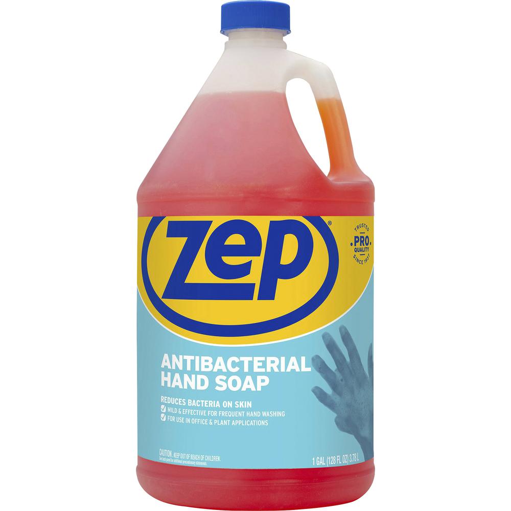 Zep Antimicrobial Hand Soap - Fresh Clean ScentFor - 1 gal (3.8 L) - Kill Germs, Bacteria Remover, Soil Remover - Hand - Antibacterial - Orange - Non-abrasive, Solvent-free, Residue-free, Quick Rinse . Picture 2