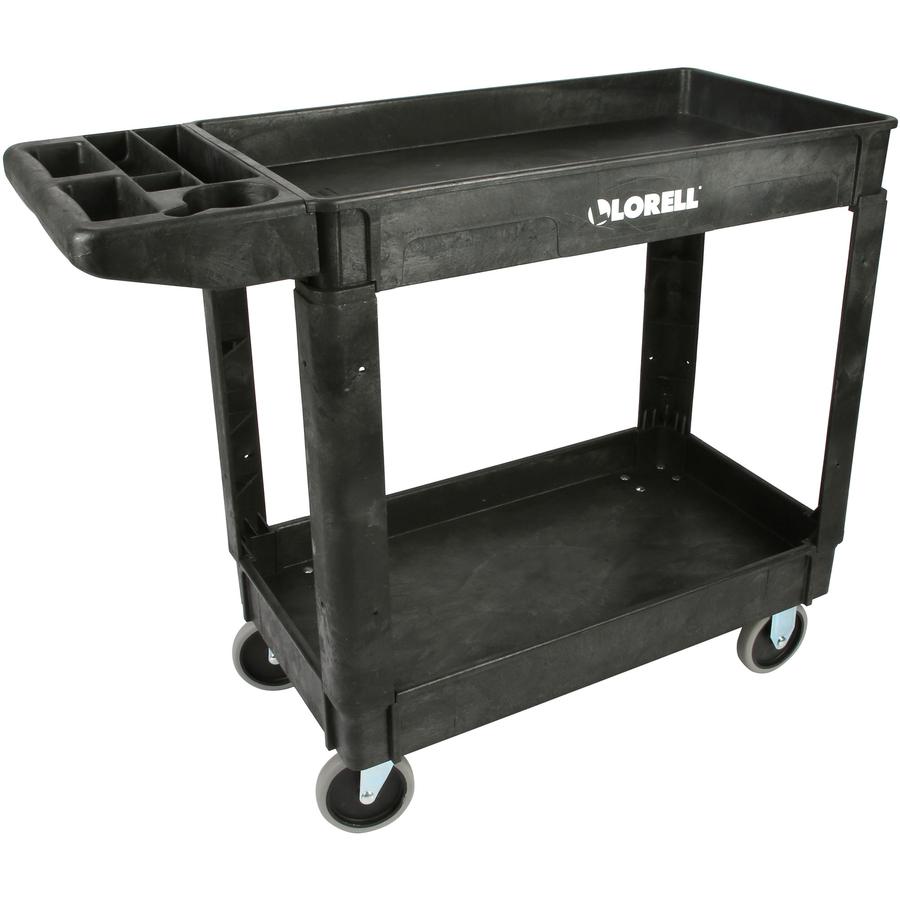 Lorell Storage Bin Utility Cart - 550 lb Capacity - 4 Casters - 5" Caster Size - Structural Foam - x 37.5" Width x 17" Depth x 39" Height - Black - 1 Each. Picture 7