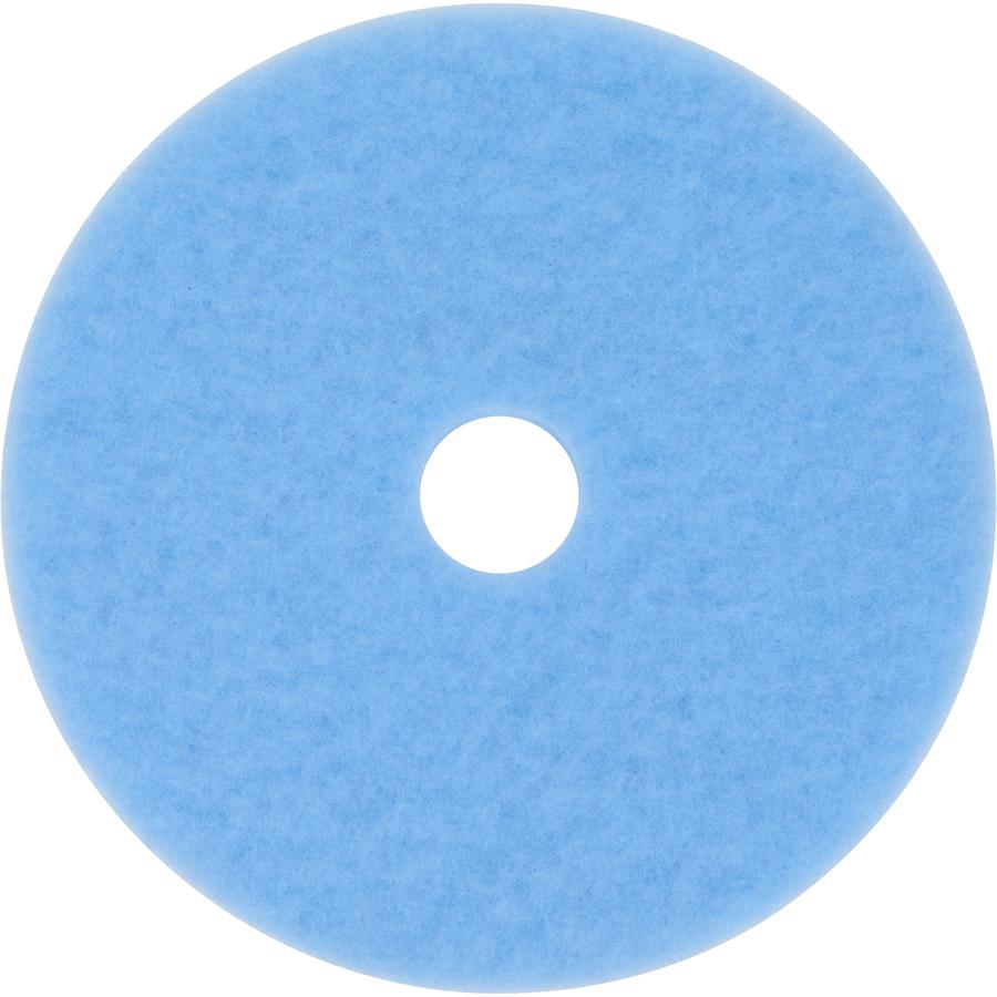 3M Sky Blue Hi-Performance Burnish Pad 3050 - 5/Carton - Round x 20" Diameter x 1" Thickness - Burnishing - Linoleum, Sheet Vinyl, Vinyl Composition Tile (VCT) Floor - 1500 rpm to 3000 rpm Speed Suppo. Picture 2