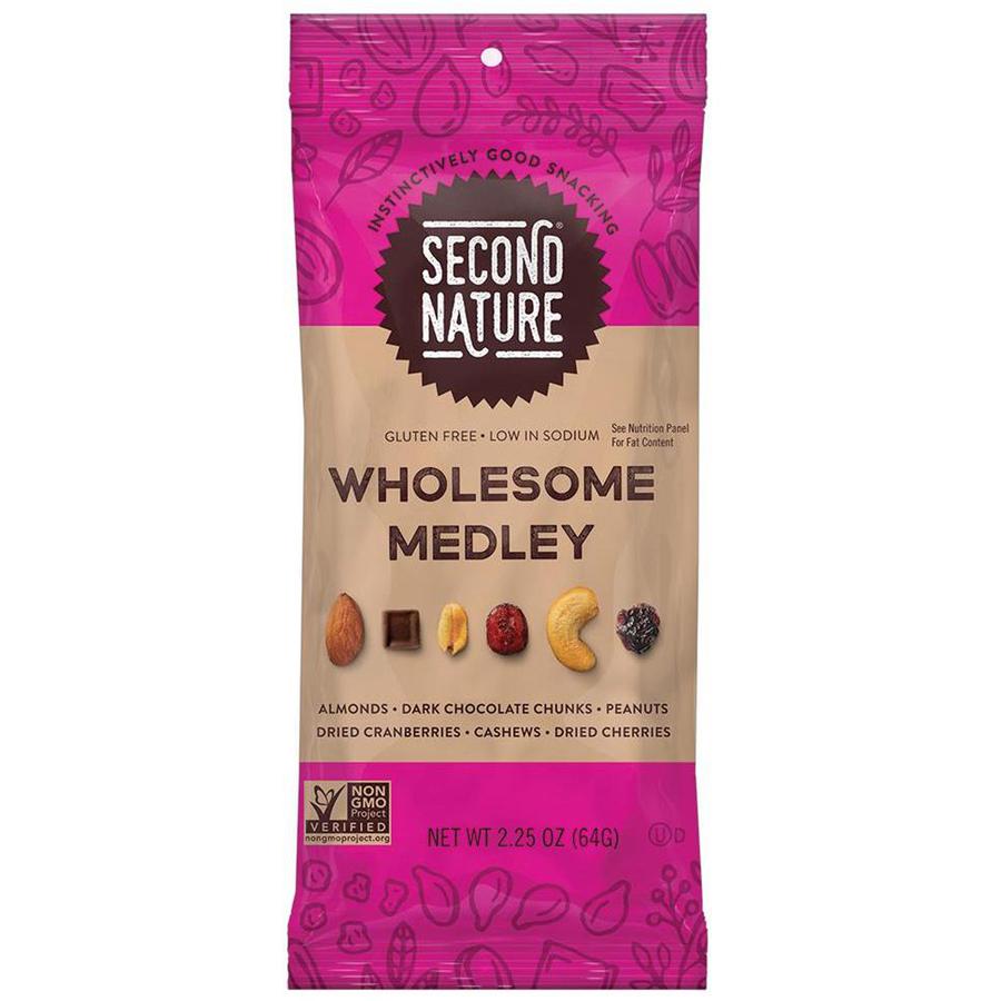 Second Nature Wholesome Medley Trail Mix - Low Sodium, Gluten-free, No Artificial Color, Preservative-free, No Artificial Flavor, Trans Fat Free - Almond, Cashew, Peanut, Cherry, Dried Cranberries, Da. Picture 2