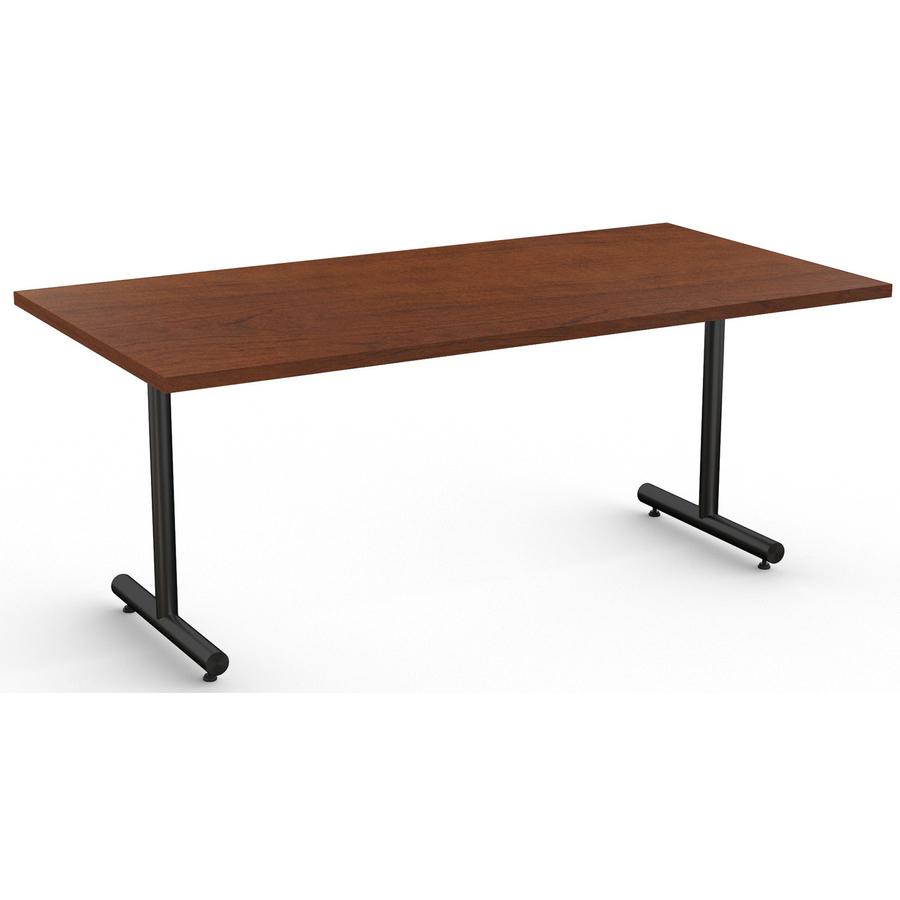 Special-T Kingston Training Table Component - For - Table TopMahogany Rectangle Top - Black T-shaped Base - 72" Table Top Length x 30" Table Top Width - 29" Height - Assembly Required - Thermofused La. Picture 3