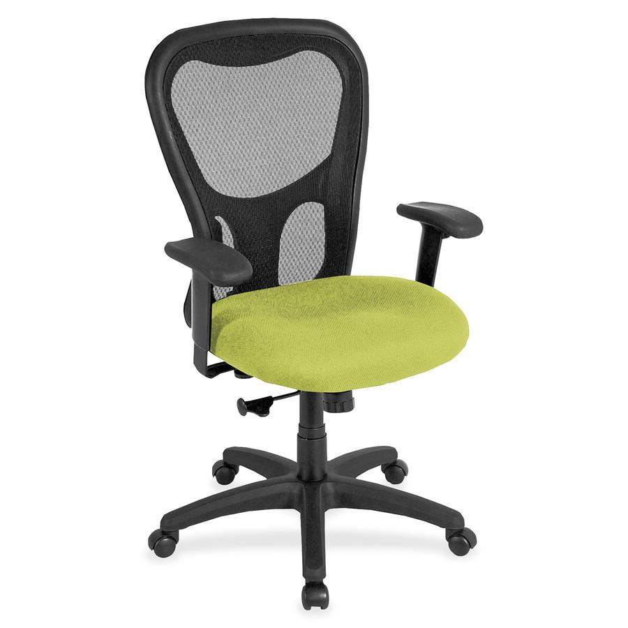 Eurotech Apollo Synchro High Back Chair - Citronella Fabric Seat - Black Back - High Back - 5-star Base - Armrest - 1 Each. Picture 3