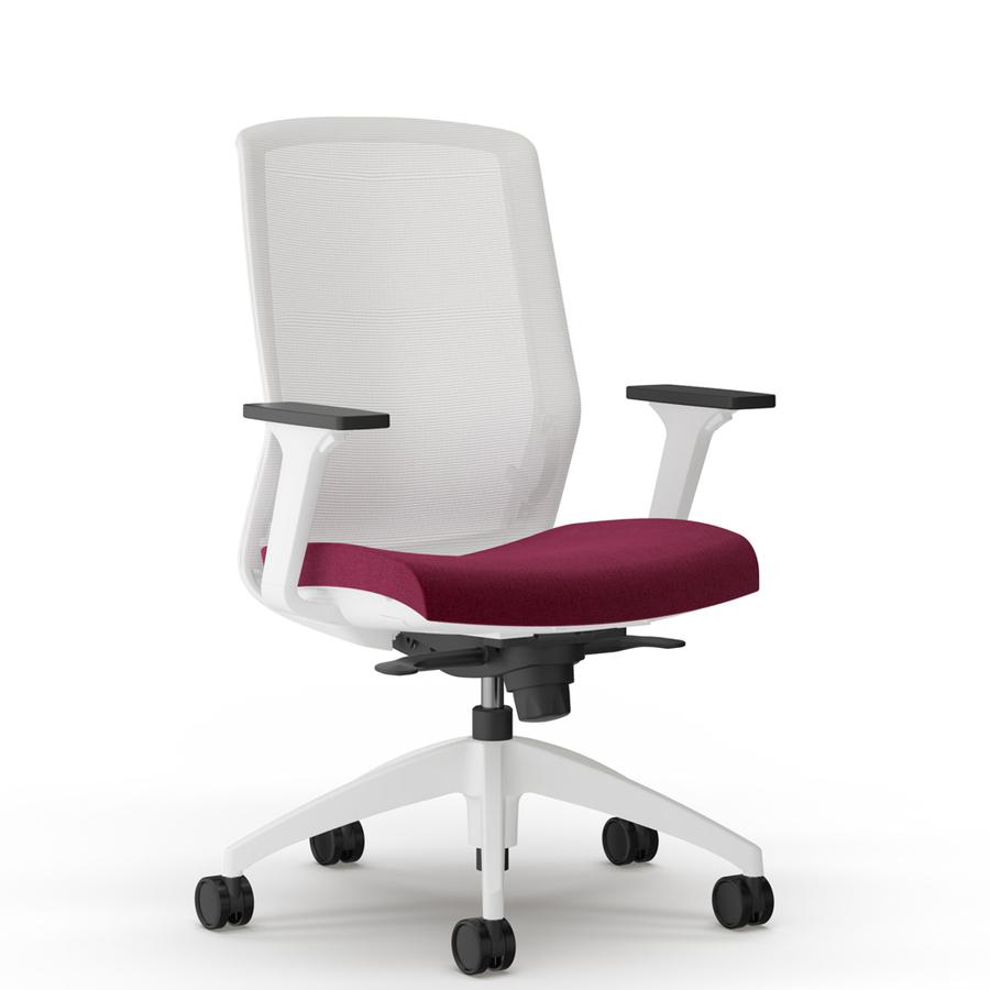 9 to 5 Seating Neo Task Chair - Onyx Foam, Fabric Seat - White Back - 5-star Base - 1 Each. Picture 3