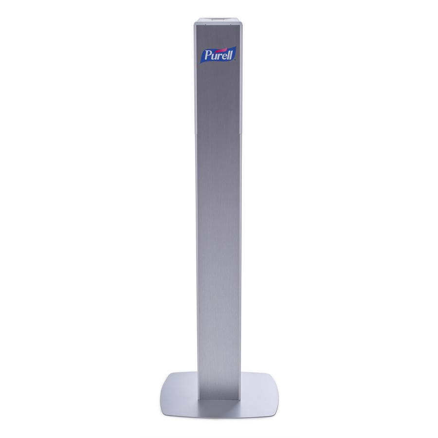 PURELL&reg; Messenger ES8 Silver Panel Floor Stand with Dispenser - Floor - Silver. Picture 4