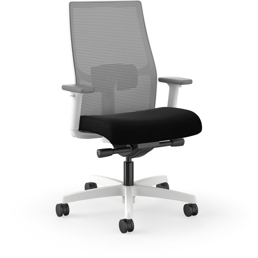 HON Ignition Mid-back Task Chair - Black Seat - Fog Mesh Back - Designer White Frame - Mid Back - 1 Each. Picture 10