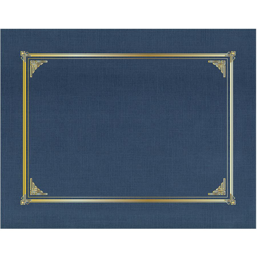 Geographics Classic Letter Recycled Presentation Cover - 8 1/2" x 11" - Card Stock, Linen - Navy Blue - 25 / Box. Picture 3