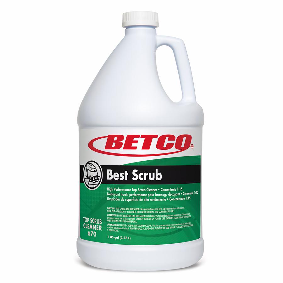 Betco Best Scrub Floor Cleaner - 128 fl oz (4 quart) - 4 / Carton - Residue-free, Pleasant Scent, Odor-free, Low Foaming, Water Soluble - Green. Picture 2