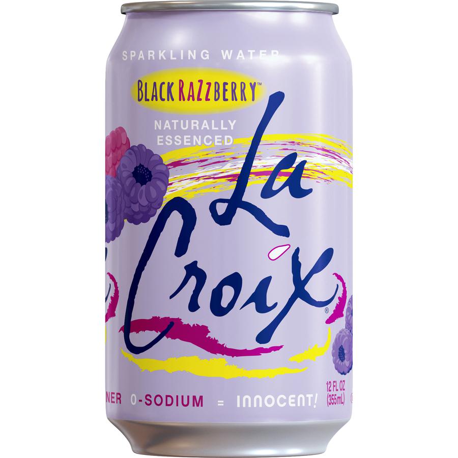 LaCroix Black Razzberry Flavored Sparkling Water - Ready-to-Drink - 12 fl oz (355 mL) - 2 / Carton / Can. Picture 2