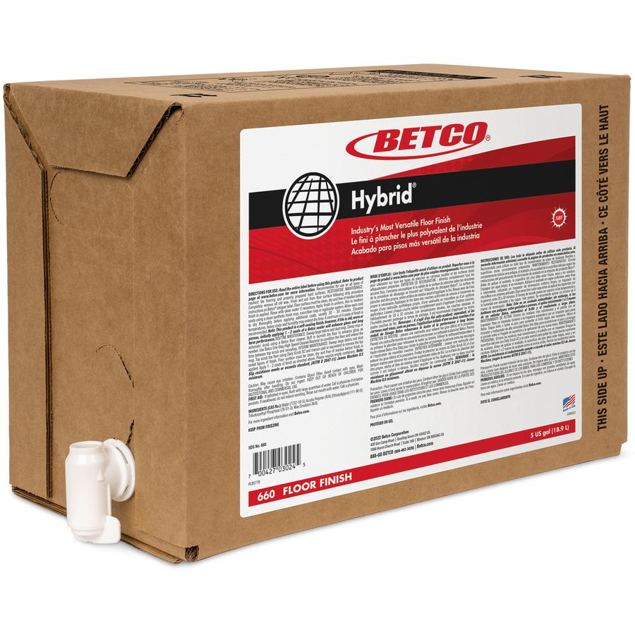 Betco Hybrid Floor Finish - 640 fl oz (20 quart) - 1 Each - Long Lasting, Self-sealing, Styrene-free, Versatile, Powder Resistant - White. Picture 2