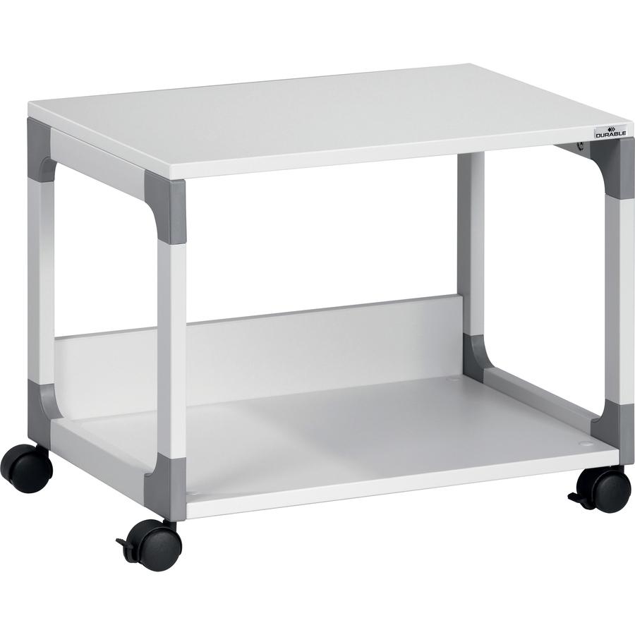 DURABLE System 48 Multifunction Trolley - 2 Shelf - 4 Casters - Plastic, Steel, Melamine Faced Chipboard (MFC) - x 23.6" Width x 17" Depth x 18.8" Height - Metal Frame - Gray - 1 Each. Picture 8