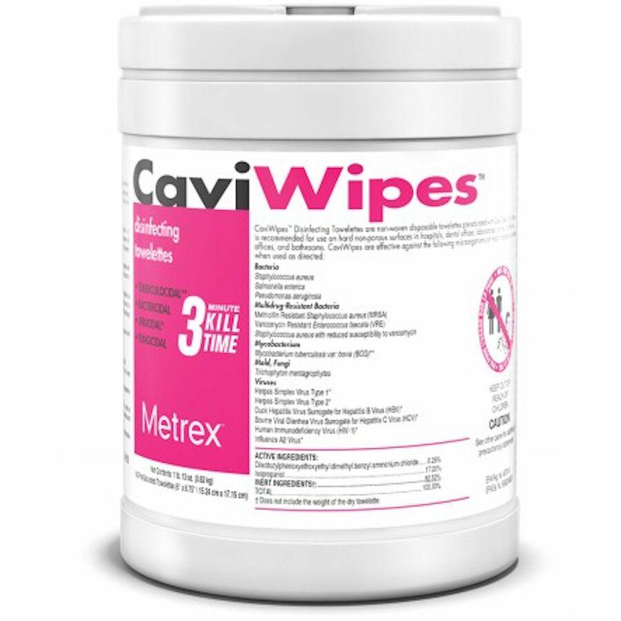 Metrex CaviWipes - Concentrate - 6.75" Length x 6" Width - 12 / Carton - Durable, Easy to Use - White. Picture 2