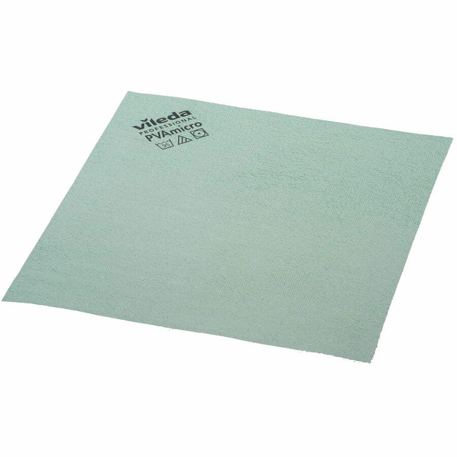 Vileda Professional PVAmicro Cleaning Cloths - Concentrate - 15" Length x 14" Width - 5 / Pack - Streak-free, Absorbent, Flexible, Soft - Green. Picture 4