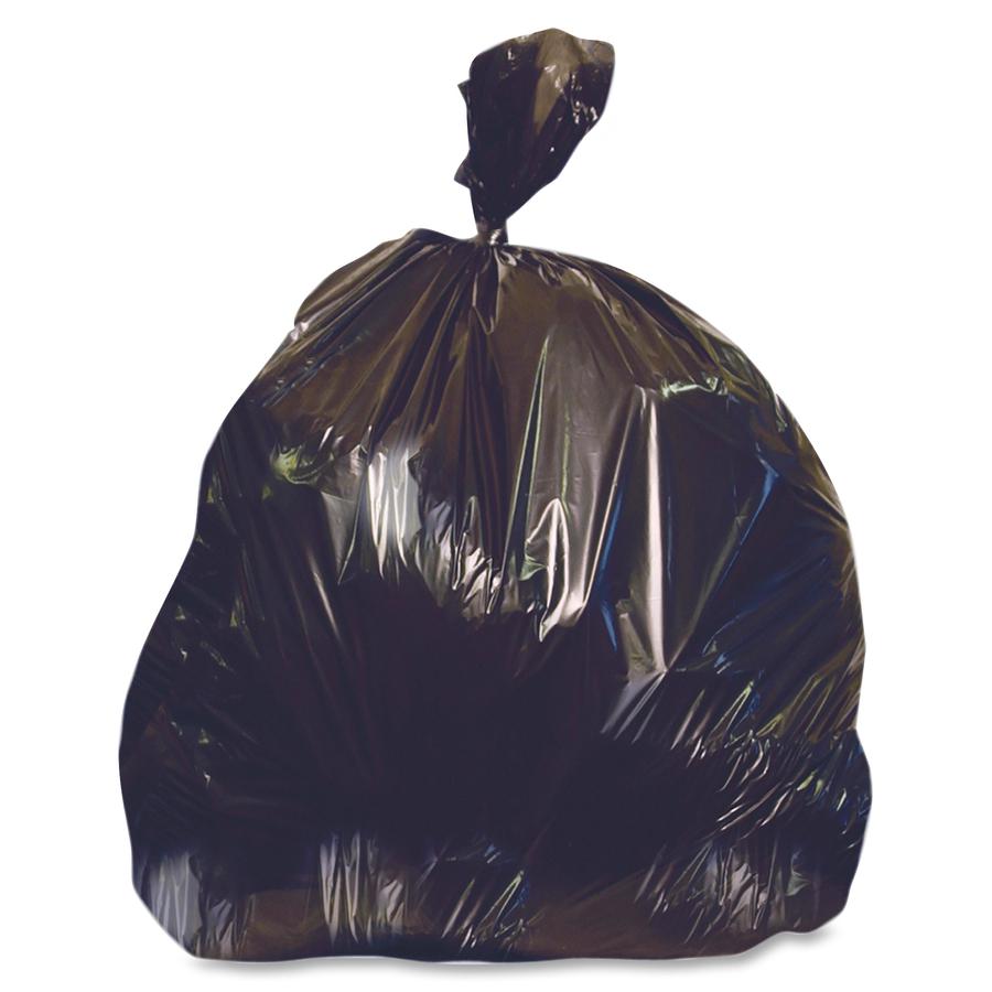 Heritage X-Liner Trash Bag - 33 gal Capacity - 33" Width x 39" Length - 1.50 mil (38 Micron) Thickness - Black - Resin - 100/Carton - Can, Garbage - Recycled. Picture 3