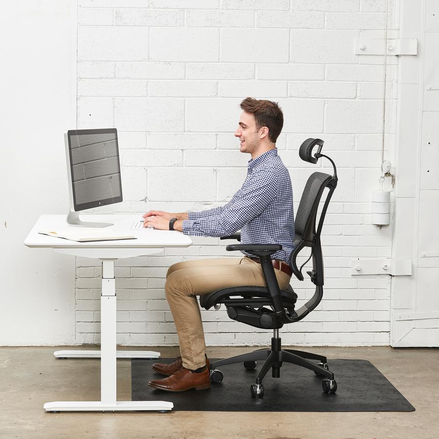 Deflecto Ergonomic Sit-Stand Chair Mat for Multi-surface - Hard Floor, Carpet - 48" Length x 36" Width x 0.375" Thickness - Rectangular - Foam - Black - 1Each. Picture 5