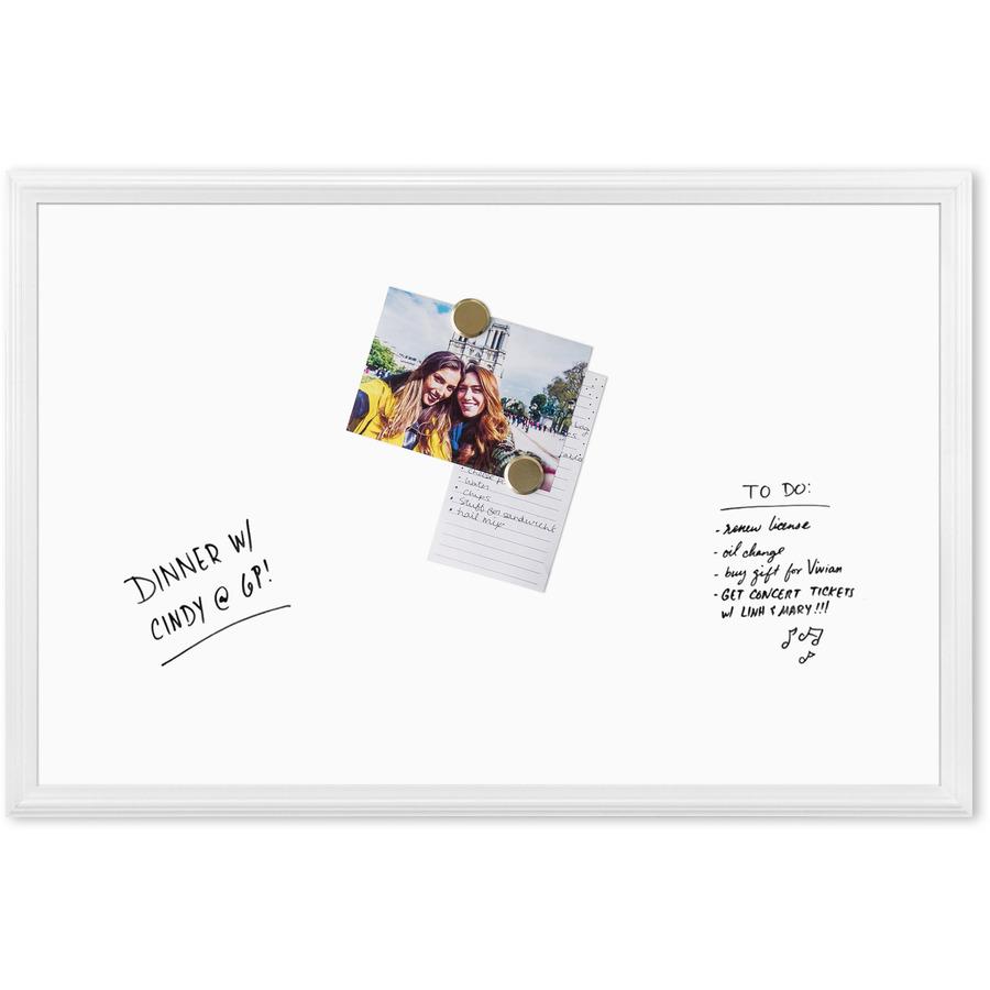U Brands Magnetic Dry Erase Board - 20" (1.7 ft) Width x 30" (2.5 ft) Height - White Painted Steel Surface - White Wood Frame - Rectangle - Horizontal/Vertical - 1 Each. Picture 6