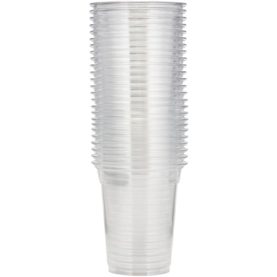 Dixie 12 oz Cold Cups by GP Pro - 25 / Pack - 20 / Carton - Clear - PETE Plastic - Coffee Shop, Soda, Sample, Iced Coffee, Restaurant, Breakroom, Lobby, Cold Drink, Beverage. Picture 9