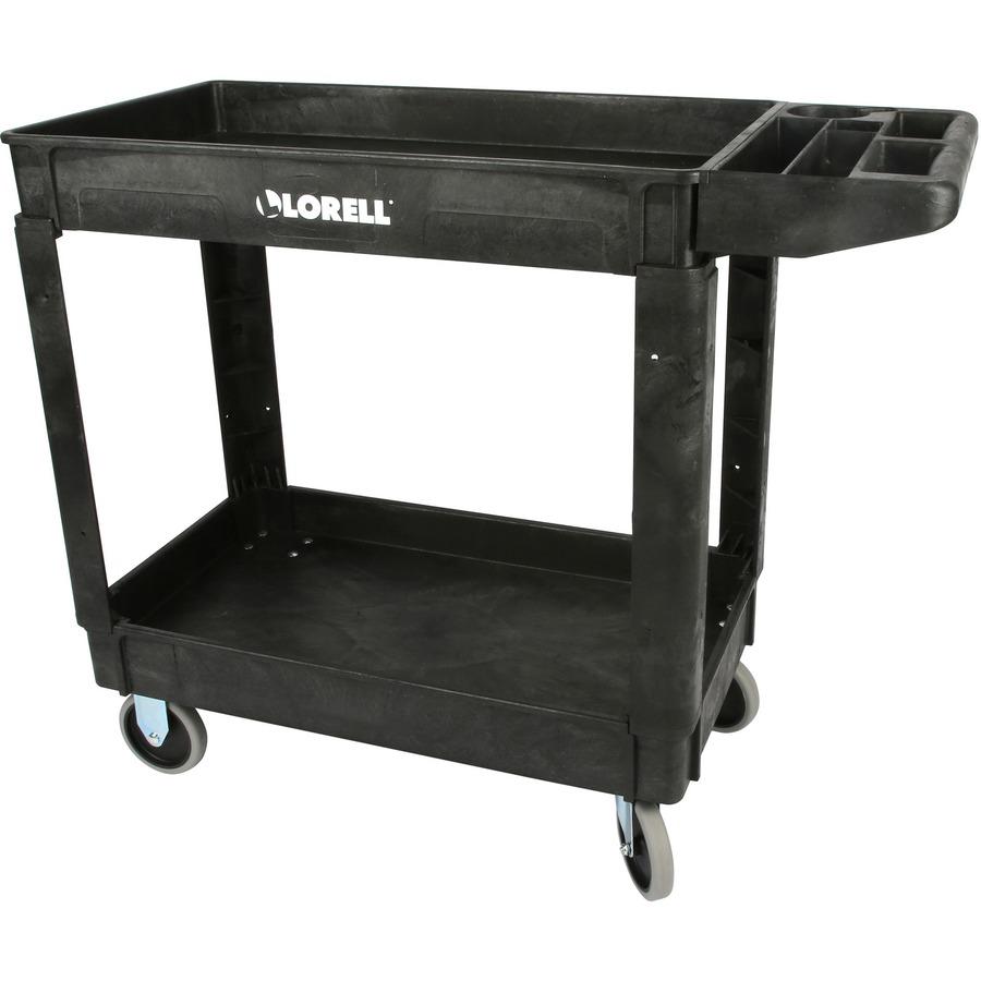 Lorell Storage Bin Utility Cart - 550 lb Capacity - 4 Casters - 5" Caster Size - Structural Foam - x 37.5" Width x 17" Depth x 39" Height - Black - 1 Each. Picture 13