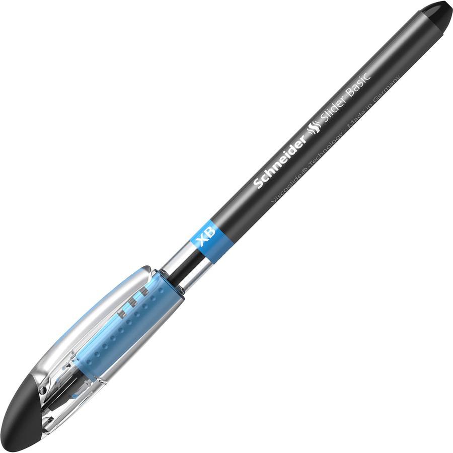 Schneider Slider Basic XB Ballpoint Pen - Extra Broad Pen Point - 1.4 mm Pen Point Size - Black - Transparent Rubberized, Black, Silver Barrel - Stainless Steel Tip - 10 / Pack. Picture 10