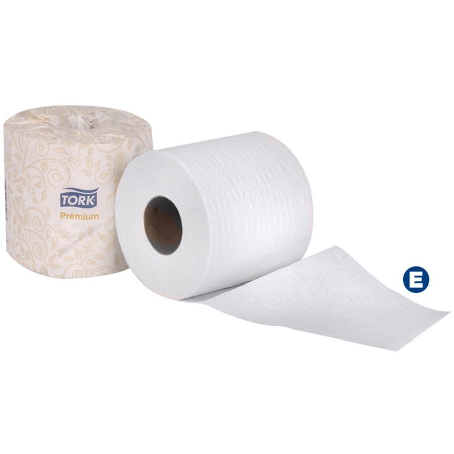 Tork Premium Bath Tissue Roll, 2-Ply - 2 Ply3.75" - 450 Sheets/Roll - 4.35" Roll Diameter - White - 450 Rolls Per Container - 80 / Carton. Picture 3